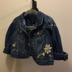 Gap embroidered denim jacket size 12-18M